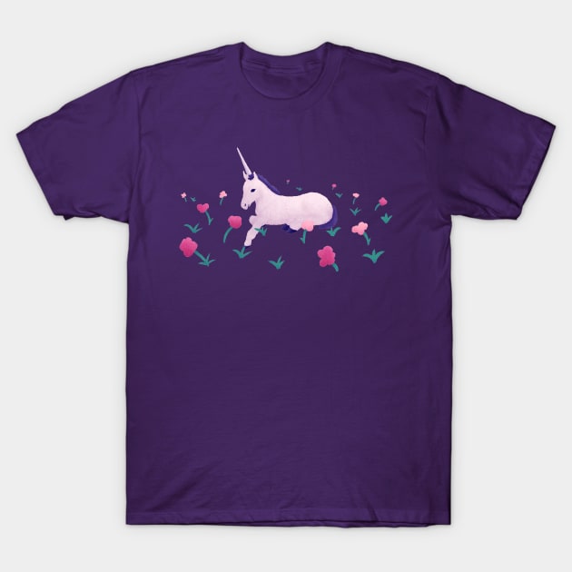 Unicorn Resting in Roses T-Shirt by Annelie